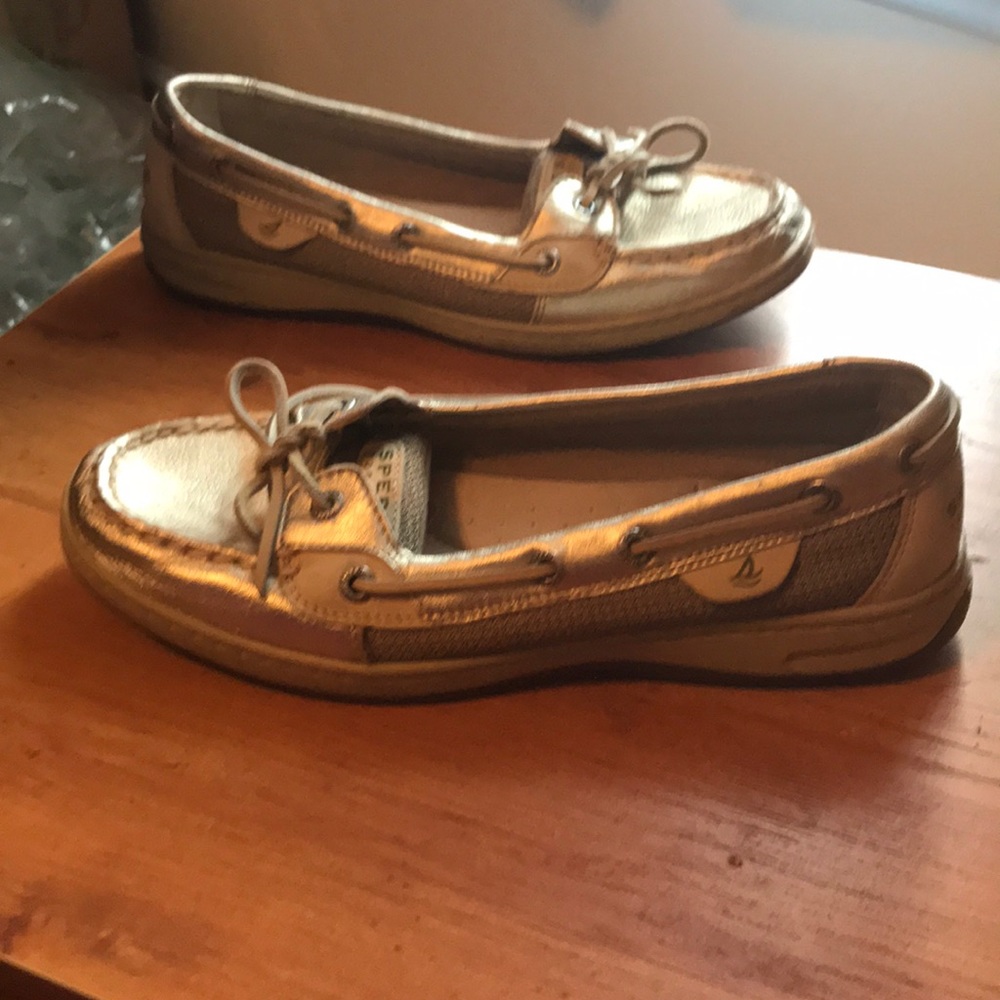 Gold sperry topsiders boat shoes loafers 8.5m - Picture 3 of 6